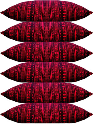 ACTOS Microfibre Geometric Sleeping Pillow Pack of 6(Maroon)
