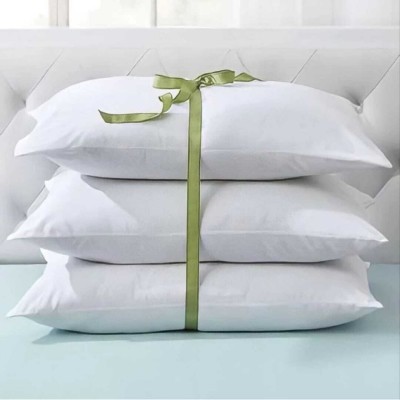 Cozefox Microfibre Solid Sleeping Pillow Pack of 3(White)
