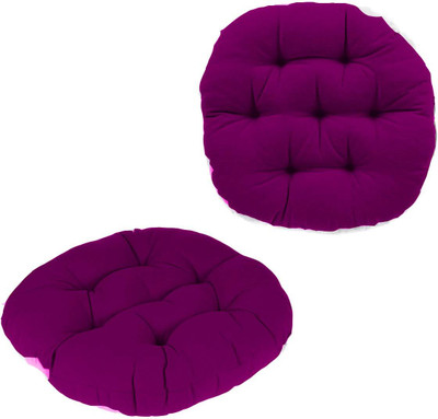 Hundur Store Microfibre Solid Chair Pad Pack of 2(Wine)