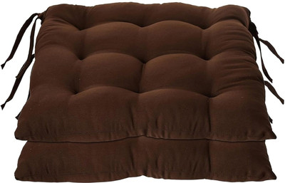 AlertEra Chairpad Microfibre Solid Chair Pad Pack of 2(Brown)