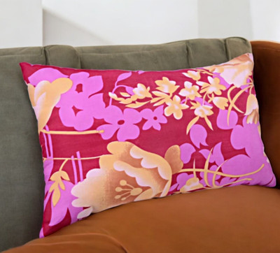 SOFT SNOOZE Polyester Fibre Floral Sleeping Pillow Pack of 1(Pink)