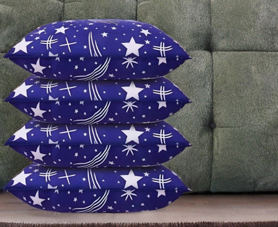 YPOLOIPO Polyester Fibre Sleeping Pillow Pack of 4 Solid LUXURY(Blue)