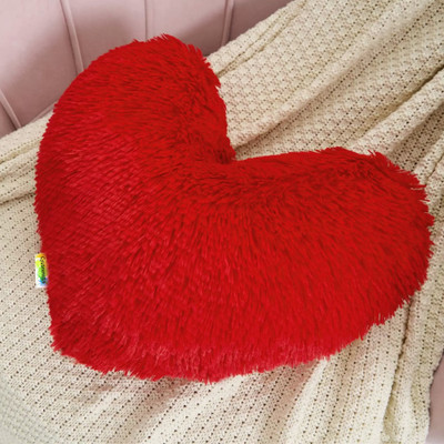 Cyuteenuts Heart pillow Microfibre Solid Cushion Pack of 1(Red)