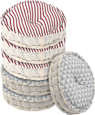 KUBER INDUSTRIES Microfibre Solid Chair Pad Pack of 6(Maroon, Grey)