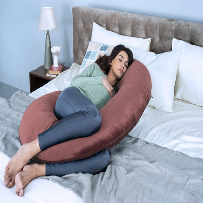 aeTHEric Microfibre Solid Pregnancy Pillow Pack of 1(Pink)
