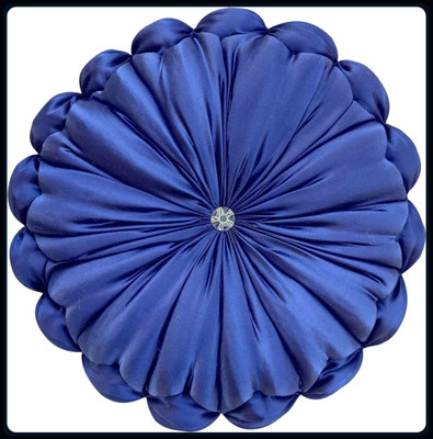 RACCOON Decorative Touch Microfibre Solid Cushion Pack of 1(Blue)