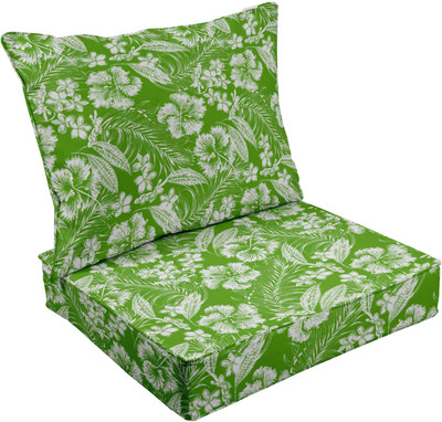 Vargottam Foam Floral Chair Pad Pack of 2(Pear Green1)