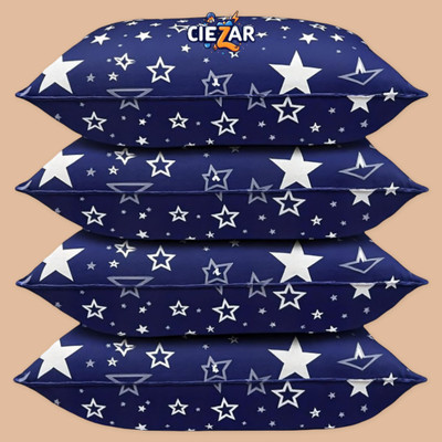 CIEZAR Polyester Fibre Sleeping Pillow Pack of 4 Abstract Luxury(Blue)