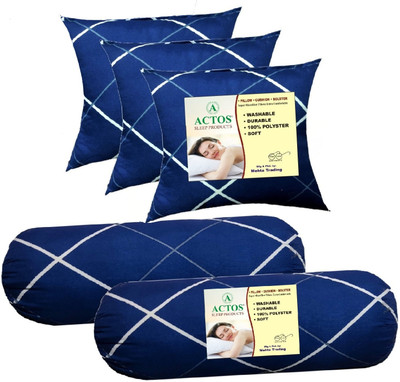 ACTOS Microfibre Geometric Bolster Pack of 5(Dark Blue4)