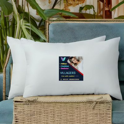 GAULPASTORES LUXURY Polyester Fibre Abstract Sleeping Pillow Pack of 2(White)