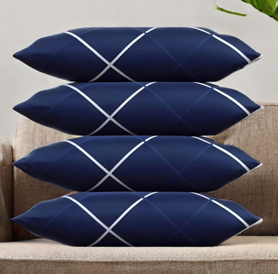 Urmila Creation Microfibre Sleeping Pillow Pack of 4 Solid LUXURY(Blue)