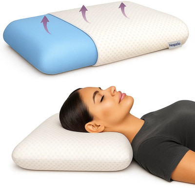 NAPZIO Memory Foam Solid Sleeping Pillow Pack of 1(White)