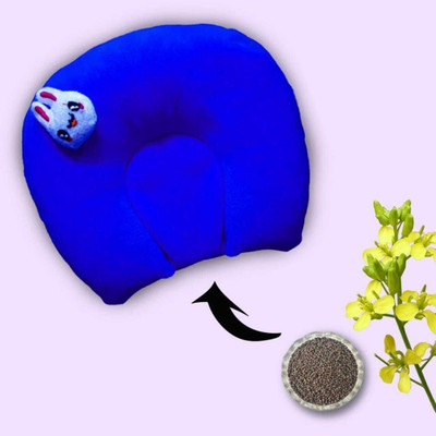 Trivika Fashions Mustard Seeds Baby Pillow Pack of 1 Solid(Blue)
