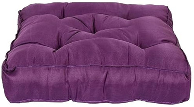 LivSpacey Microfibre Chair Pad Pack of 1 Solid Soft Square Seat Chair Pad for Home, Office & Car | 40x40x7 cm(Purple)