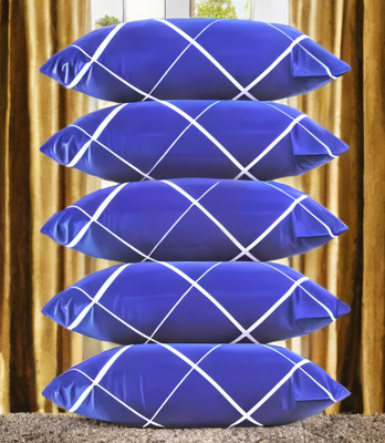 GUNVAR INDIA PRIVATE LIMITED LUXURY Polyester Fibre Solid Sleeping Pillow Pack of 5(Blue)