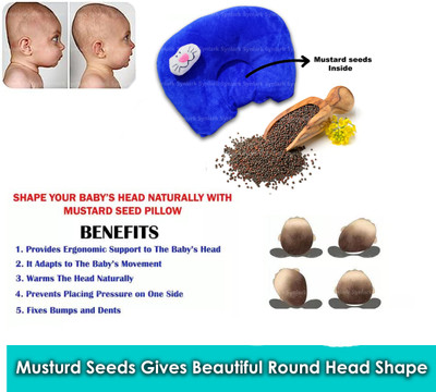 BabeDesk Mustard Seeds Toons & Characters Baby Pillow Pack of 1(Royal-Blue)