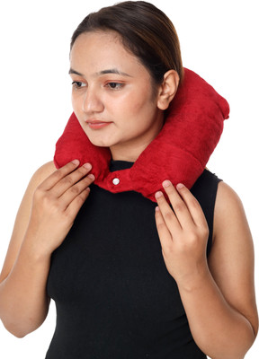 SIROKI BOND Polyester Fibre Solid Travel Pillow Pack of 1(Red)
