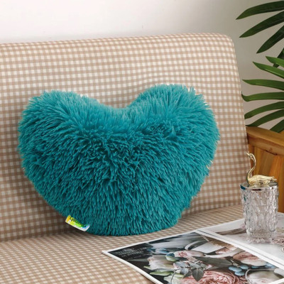 Cyuteenuts Heart pillow Microfibre Solid Cushion Pack of 1(Sky Blue)