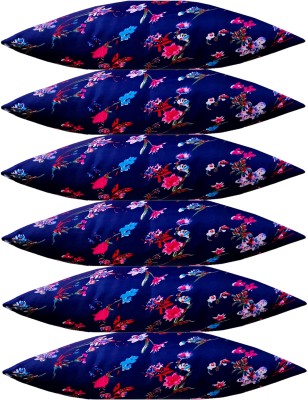 Swikon star Microfibre Floral Sleeping Pillow Pack of 6(Blue)