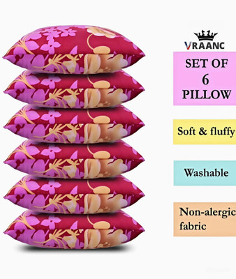 vraanc Polyester Fibre Abstract Sleeping Pillow Pack of 6(Pink)