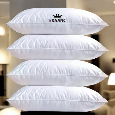 vraanc Luxury Polyester Fibre Abstract Sleeping Pillow Pack of 4(White)