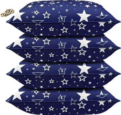 GAGO Luxury Polyester Fibre Abstract Sleeping Pillow Pack of 4(Blue)