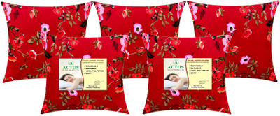 ACTOS Microfibre Floral Cushion Pack of 5(Maroon)
