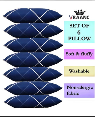 TWIROX Luxury Polyester Fibre Abstract Sleeping Pillow Pack of 6(Blue)