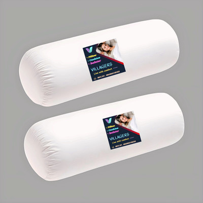 VILLAGERS Polyester Fibre Abstract Sleeping Pillow Pack of 2(White)
