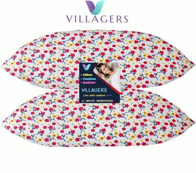 VILLAGERS LUXURY Microfibre Abstract Sleeping Pillow Pack of 2(Multicolor)