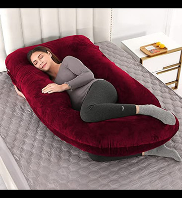 Mojo J SHAPE Microfibre Solid Pregnancy Pillow Pack of 1(Maroon)