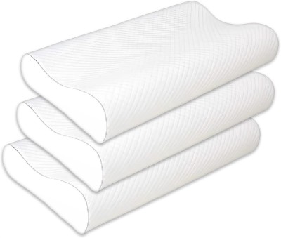 Mashur fab Memory Foam Solid Orthopaedic Pillow Pack of 3(Wgite)