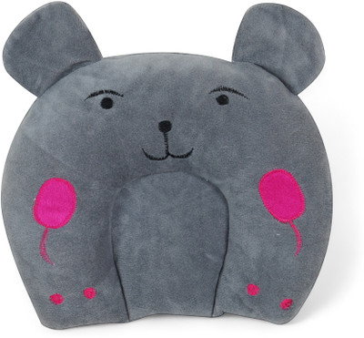 Depurika Mustard Seeds Solid Baby Pillow Pack of 1(Grey)