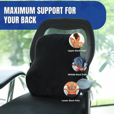 Kalyani Fillers Polyester Fibre Solid Lumbar Pillow Pack of 1(Black)