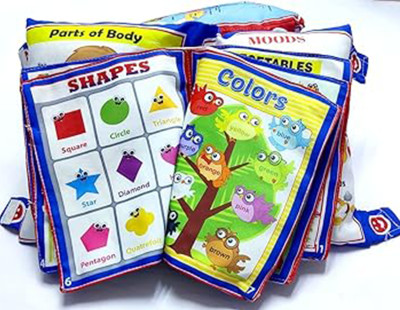 TakshFashion Cotton Baby Pillow Pack of 1 Alphanumeric Learning Pillow(Blue)