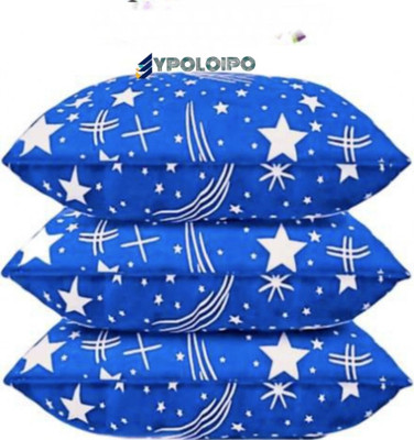 YPOLOIPO Polyester Fibre Sleeping Pillow Pack of 3 Abstract LUXURY(Blue)