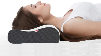 Matkine Memory Foam Orthopaedic Pillow Pack of 1 Solid Cervical Contour Memory Stomache / Side Sleepers / Anti-Snoring(White)