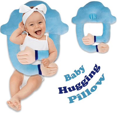 Synlark Pillow Cotton Solid Baby Pillow Pack of 1(Sky-Blue Cloud)