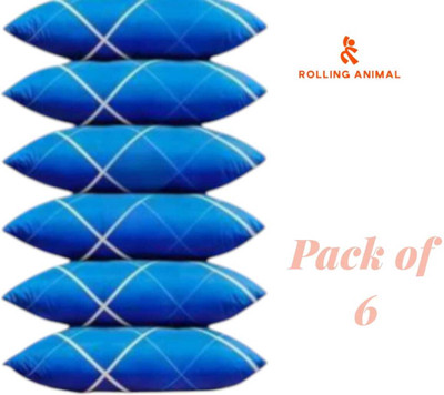 Rolling Animal Microfibre Sleeping Pillow Pack of 6 Solid LUXARY(Multicolor)