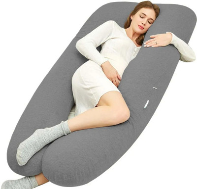THUKRAN U Shape Polyester Fibre Solid Pregnancy Pillow Pack of 1(Grey)