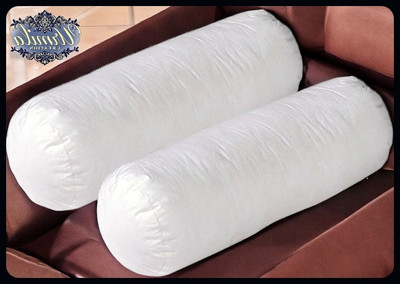 JAYOG ENTERPRISE Round Microfibre Solid Bolster Pack of 2(White)