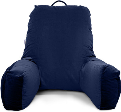 MY ARMOR Bear Reading Pillow/Bed Rest with Support Arms & Back Support for working in Bed Microfibre Solid Body Pillow Pack of 1(Navy Blue)