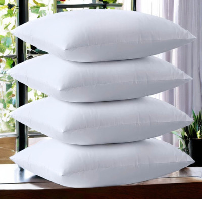 LIPONOS Polyester Fibre Sleeping Pillow Pack of 4 Solid LUXURY(White)