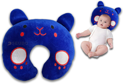 Pseudo Cotton Smiley Baby Pillow Pack of 1(Blue)