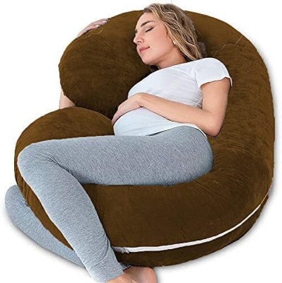 Ribera collection Polyester Fibre Solid Pregnancy Pillow Pack of 1(Brown)