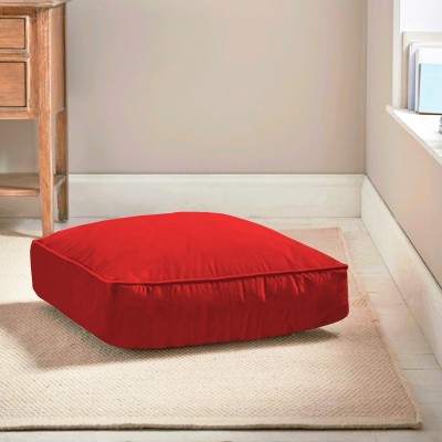 Anil Enterprises Square Cushion Pillow For Tub, Car, Office, Chair, Balcony, Bedroom, 40 x 40 cm Microfibre Solid Floor Cushion Pack of 1(Red)