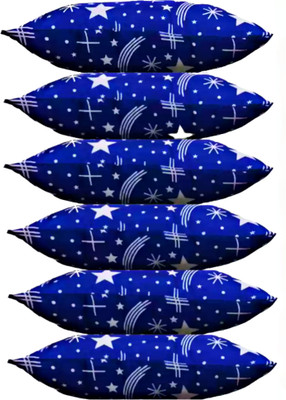 ERANC Microfibre Abstract Sleeping Pillow Pack of 6(Blue)