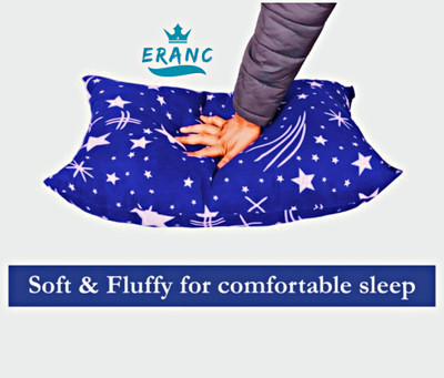 VILLAGERS Polyester Fibre Abstract Sleeping Pillow Pack of 1(Blue)