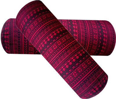 GKM Microfibre Abstract Sleeping Pillow Pack of 2(Maroon, Black)