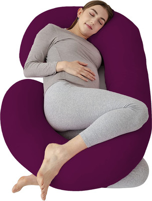 Daddy Cool Ultra Soft C Shaped Microfibre Solid Pregnancy Pillow Pack of 1(Wine)